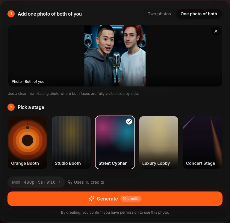 The rap duo maker in One photo of both mode with a single photo of two friends